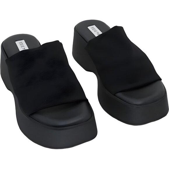 Steve Madden Slinky30 flatform slide sandals black women US 11M - Picture 1 of 6